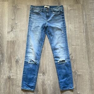 Zara Z1975 Basic Dept Denim Distressed Jeans Skinny size USA 08